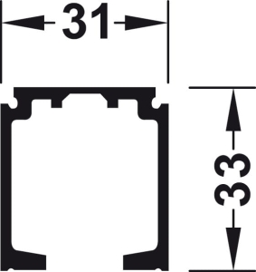 Pojedyncza szyna jezdna, z otworami, szer. x wys.: 31 x 33 mm, aluminium anodowane na srebrno, długość: 2000 mm HÄFELE 40743922
