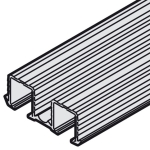 Podwójna szyna jezdna, górna, do wciskania i wklejania do Häfele Slido F-Line21, surowa, widoczne powierzchnie ryflowane, długość: 2500 mm, aluminium  HÄFELE 40233652