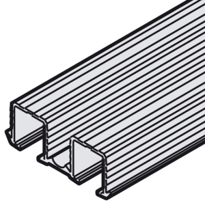 Podwójna szyna jezdna, górna, do wciskania i wklejania do Häfele Slido F-Line21, surowa, widoczne powierzchnie ryflowane, długość: 2500 mm, aluminium  HÄFELE 40233652