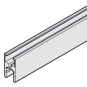 Profil do drzwi szklanych, aluminium do Häfele Slido F-Line21 12D / 20D, przód: anodowany w kolorze stali nierdzewnej, tył: szczotkowany, długość: 3500 mm HÄFELE 40233701