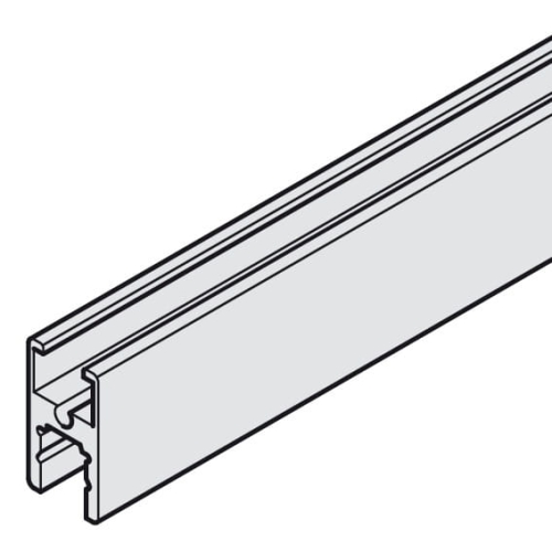 Profil do drzwi szklanych, aluminium do Häfele Slido F-Line21 12D / 20D, przód: anodowany w kolorze stali nierdzewnej, tył: szczotkowany,