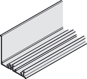 Podwójna szyna jezdna, górna, z maskownicą wzmacniającą, do przykręcenia do Häfele Slido F-Line32, aluminium anodowane na srebrno, długość: 3500 mm  HÄFELE 40682604
