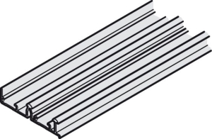 Podwójna szyna jezdna, górna, do przykręcenia do Häfele Slido F-Line32, aluminium anodowane na srebrno, długość: 2500 mm   HÄFELE 40682601