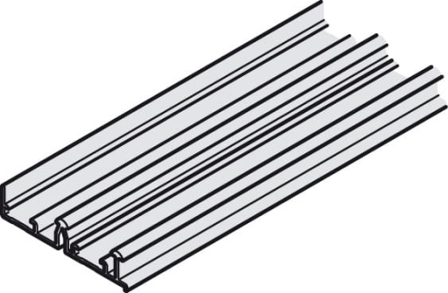 Podwójna szyna jezdna, górna, do przykręcenia do Häfele Slido F-Line32, aluminium anodowane na srebrno, długość: 2500 mm HÄFELE 40682601