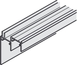 Szyna prowadząca podwójna, dolna, z maskownicą, do przykręcenia do Häfele Slido F-Line32, aluminium anodowane na srebrno, długość: 2500 mm   HÄFELE 40682605