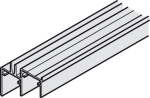 Szyna prowadząca podwójna, dolna, do przykręcenia do Häfele Slido F-Line32, aluminium anodowane na srebrno, długość: 2060 mm   HÄFELE 40682608