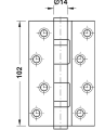 Zawias wierzchni, do drzwi przylgowych do 58 kg wielkość 102 mm, do drzwi wewnętrznych, STAL NIERDZEWNA MATOWA HÄFELE 92625803