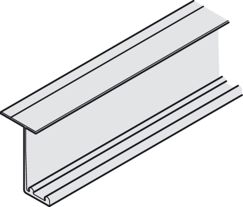 Podwójna szyna jezdna, górna, do przykręcenia do Häfele Slido F-Line42, aluminium anodowane na srebrno, długość: 2500 mm HÄFELE 40052962