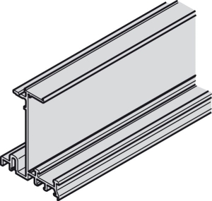 Szyna jezdna, do Häfele Slido F-Line43 70A przygotowany do zamaskowania paskiem dekoracyjnym HPL 0,8 mm w profilu jezdnym, aluminium, srebrne, długość: 6,0 m  HÄFELE 40235660