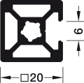 Profil, Häfele MODU³ 1N, długość: 6100 mm, Czarny szary RAL 7021, Häfele 79326426