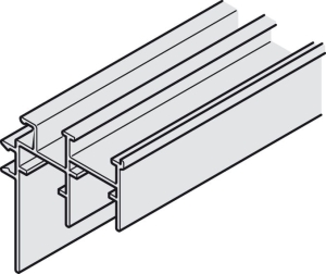 Szyna prowadząca podwójna, do Häfele Slido F-Line44 80A dolna, do montażu na klipsy, aluminium, anodowane na srebrno, długość: 3500 mm  HÄFELE 40678705