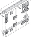 Okucie do drzwi przesuwnych, Häfele Slido F-Fold62 40A, komplet ciężar drzwi do 20 kg (40 kg na jedną parę skrzydeł drzwi) HÄFELE 4102500