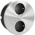 Wpuszczane gniazdo elektryczne DUPLEX-R, 2x Schuko, STAL NIERDZEWNA Häfele 82052711