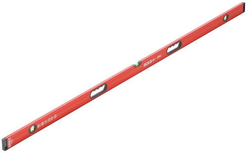 Poziomica Sola Big Red, aluminiowa, z trzema nietłukącymi libelkami z dwoma uchwytami, długość: 1800 mm Häfele 00284079