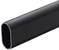 Drążek do szafy, OVA 30 x 15 mm stal, spawana, grubość materiału: 1,0 mm, długość: 2500 mm MALOWANY PROSZKOWO NA CZARNY HÄFELE 80114343