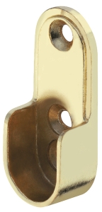 Uchwyt do drążka ubraniowego OVA 30 x 15 mm do drążka ubraniowego OVA 30 x 15 mm, do przykręcenia, z 3 otworami na wkręty, kolor mosiądzowany   HÄFELE 80325560