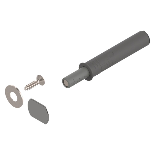 Zatrzask drzwiowy, Blum Tip-On model 956.1004 wersja krótka z magnesem, szary platynowy HÄFELE 35604553