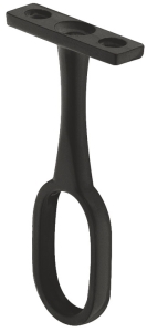 Uchwyt/wspornik środkowy drążka, do drążka ubraniowego OVA 30 x 15 mm znal, czarny, do przykręcenia pod półką  HÄFELE 80202360