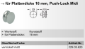 Przycisk guzikowy midi do zamka do Push-Lock Mini tworzywo sztuczne, do płyt o grubości 19 mm, niklowany, matowy Häfele 22905620