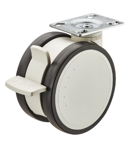 KÓŁKO Z hamulcem, nośność 125 kg skrętne, miękki bieżnik, wysokość 138 mm  HÄFELE 66185525