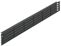 Kratka wentylacyjna, prostokątna, aluminium, lamele odchylone do tyłu z ramką, głęboka czerń, RAL 9005, drobna struktura, matowy, wymiary (dł. x szer.): 570 x 57 mm HÄFELE 57524300
