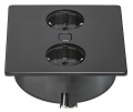 Gniazdo obracane, Duplex Q, z maskownicą, gniazdo Schuko, F (DE) dla grubości blatu: ≥ 8 mm, napięcie sieciowe: 230 V, wymiary: 118 x 118 mm, kolor/ wykończenie: czarny, matowy HÄFELE 82052722