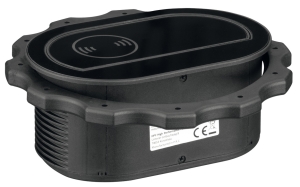 Gniazdo wysuwane, Piccolino, 230V, gniazdo Schuko, F (DE), ładowarka USB A+C oraz indukcja do grubości blatu: ≤40 mm, wymiary: 120 x 76 mm, kolor/ wykończenie: czarne szkło  HÄFELE 82052732