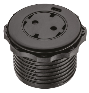 Gniazdo, Solo, 230V, gniazdo Schuko, F (DE) i ładowarka USB C do grubości blatu: ≥ 8 mm, otwór montażowy: ø 60 mm, kolor/ wykończenie: czarny, matowy  HÄFELE 82052726