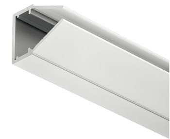 Profil krawędziowy do szkła , Profil Häfele Loox 5108 do taśm LED 10 mm szerokość wewnętrzna 11,7 mm, 2000 mm, osłona rozpraszająca: mleczna, 2000 mm HÄFELE 83374733