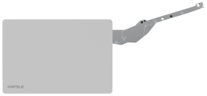 Okucie do klapy jednoczęściowej podnoszonej, Häfele Free Slim flap 1.12 do przykręcenia po wewnętrznej stronie korpusu, zamocowanie frontu za pomocą zamontowanych wstępnie kołków rozporowych, ø 10 mm, jasnoszary HÄFELE 37292501