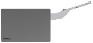 Okucie Häfele Free Slim flap 1.12  Push-to-Open, do klap jednoczęściowych wykonanych z drewna lub z ramą aluminiową, do przykręcenia po wewnętrznej stronie korpusu, zamocowanie frontu za pomocą kołków rozporowych, ø 10 mm, antracyt HÄFELE 37292365