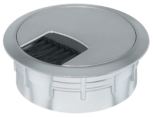 Przelotka kablowa, 70 mm Tworzywo sztuczne, z elastyczną uszczelką szczotkową, białe aluminium, RAL 9006, średnica otworu: 60 mm Häfele 63135212