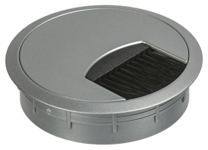 Przelotka kablowa, 90 mm, Tworzywo sztuczne, z elastyczną uszczelką szczotkową, białe aluminium, RAL 9006, średnica otworu: 80 mm  Häfele 63135214