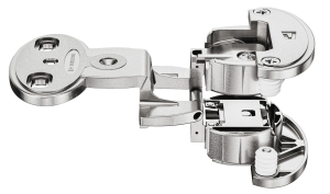 ZAWIAS model 2000 SM, drzwi bliźniacze szczelina: 6 mm, do wciskania, schemat wierceń: 45/9,5 mm, technika szybkiego montażu SM, nikiel mat HÄFELE 34400330