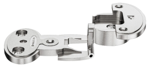 ZAWIAS model 2000 A, drzwi wpuszczane szczelina: 3 mm, do przykręcenia, schemat wierceń: 45/9,5 mm, technika nasuwania A, nikiel mat HÄFELE 34400314