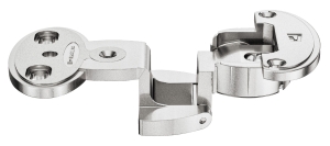 ZAWIAS model 2000 SM, drzwi nakładane szczelina: 8 mm, do przykręcania, schemat wierceń: 45/9,5 mm, technika szybkiego montażu SM, nikiel mat HÄFELE 34400302