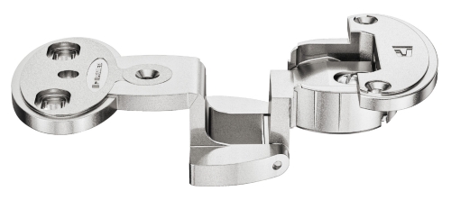 ZAWIAS model 2000 SM, drzwi nakładane szczelina: 4 mm, do przykręcania, schemat wierceń: 45/9,5 mm, technika szybkiego montażu SM, nikiel mat HÄFELE 34400303