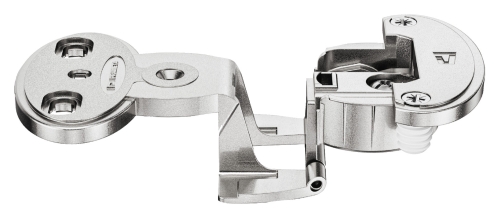 ZAWIAS model 2000 SM, drzwi nakładane szczelina: 4 mm, do wciskania, schemat wierceń: 45/9,5 mm, technika szybkiego montażu SM, nikiel mat HÄFELE 34400323