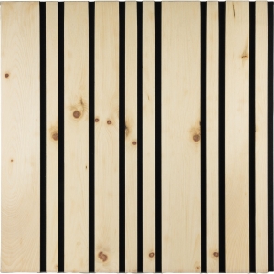 SOLIDO Panel akustyczny Plus z miękką krawędzią, długość 2600 mm, sosna limba naturalna surowa/czarny  SCH111748660