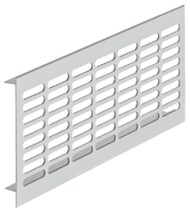 Kratka wentylacyjna, aluminium z gładkimi wypustkami, Häfele Startec kanciasty, 250 x 102 mm (dł. x szer.)  HÄFELE  57513916