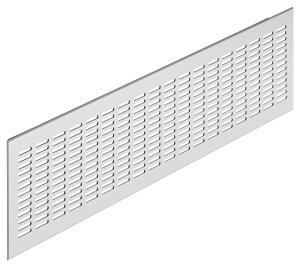 Kratka wentylacyjna, aluminium, z wypustkami, ze szczelinami kanciasty, eloksalowana na srebrno F1, 480 x 80 mm  HÄFELE  57505923