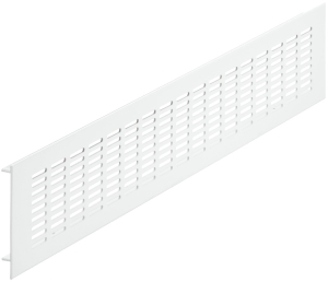 Kratka wentylacyjna, aluminium, z wypustkami, ze szczelinami kanciasty, biały, RAL 9010, malowany proszkowo, 480 x 80 mm  HÄFELE  57505623