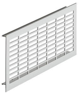 Kratka wentylacyjna, prostokątna, aluminium, z wypustem harpunowym, ze szczelinami 250 x 110 mm, eloksalowany na srebrno E6/EV1 HÄFELE  57501916