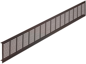 Kratka wentylacyjna, prostokątna, aluminium, ze żłobkowanymi wypustkami kanciasty, eloksalowana w kolorze brązu C4, wymiary (dł. x szer.): 500 x 100 mm HÄFELE  57528134