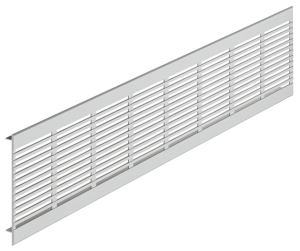 Kratka wentylacyjna, prostokątna, aluminium, ze żłobkowanymi wypustkami kanciasty, eloksalowana na srebrno F1, wymiary (dł. x szer.): 1000 x 100 mm HÄFELE 57528935