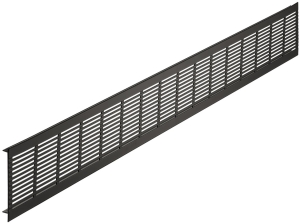 Kratka wentylacyjna, prostokątna, ze żłobkowanymi wypustkami kanciasty, czarna RAL 9005, wymiary (dł. x szer.): 1000 x 100 mm HÄFELE 57528335