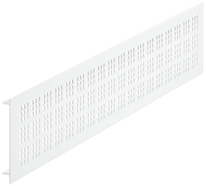 Kratka wentylacyjna, prostokątna, ze żłobkowanymi wypustkami kanciasty, kwadratowy, z otworami, biała, RAL 9010, wymiary (dł. x szer.): 500 x 100 mm HÄFELE 57527734