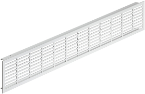 Kratka wentylacyjna, prostokątna, ze żłobkowanymi wypustkami kanciasty, eloksalowana na srebrno F1, wymiary (dł. x szer.): 500 x 70 mm HÄFELE 57500952