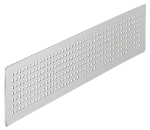 Kratka wentylacyjna ze stali nierdzewnej, do montażu na śrubach kwadratowa, zaokrąglona, ​​matowa szczotkowana, wymiary (dł. x szer.) 500 x 100 mm HÄFELE 57541034