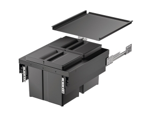 Pojemnik na odpady, Häfele Utensio WB10 Plus, montaż za frontami, do przykręcenia do ścianki bocznej, 2 x 29 litrów, do szafki o szerokości 450 mm HÄFELE 50191001